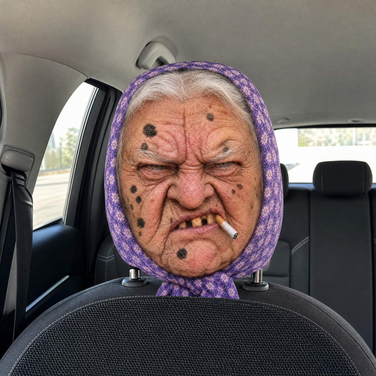 Car Joker headrest cover - Puffin Pearl
