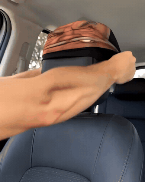 Car Joker slips over any headrest in seconds