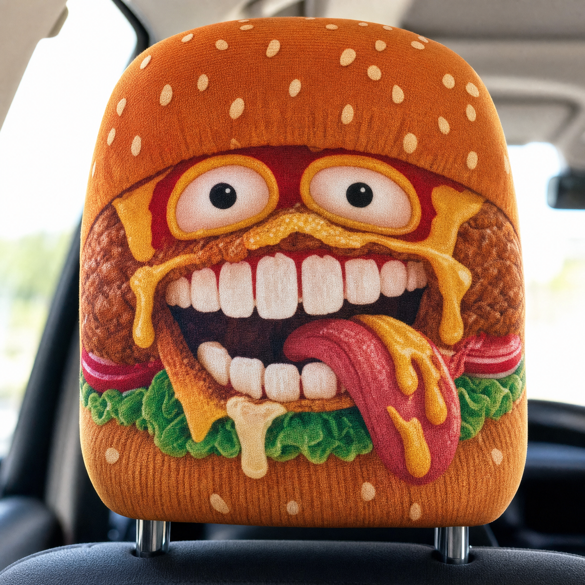 Car Joker headrest cover - Burger Bob