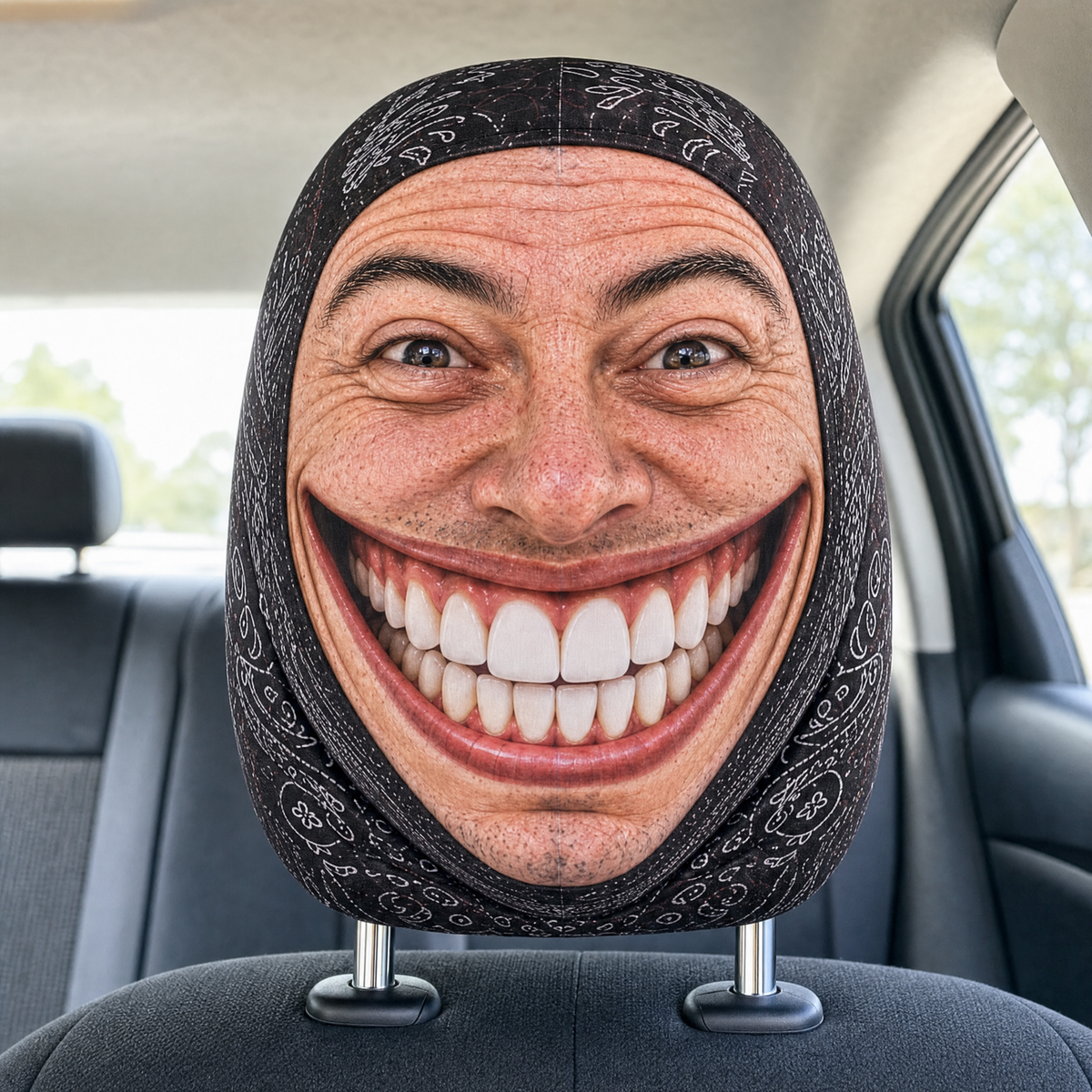 Car Joker headrest cover - Smiley Sam