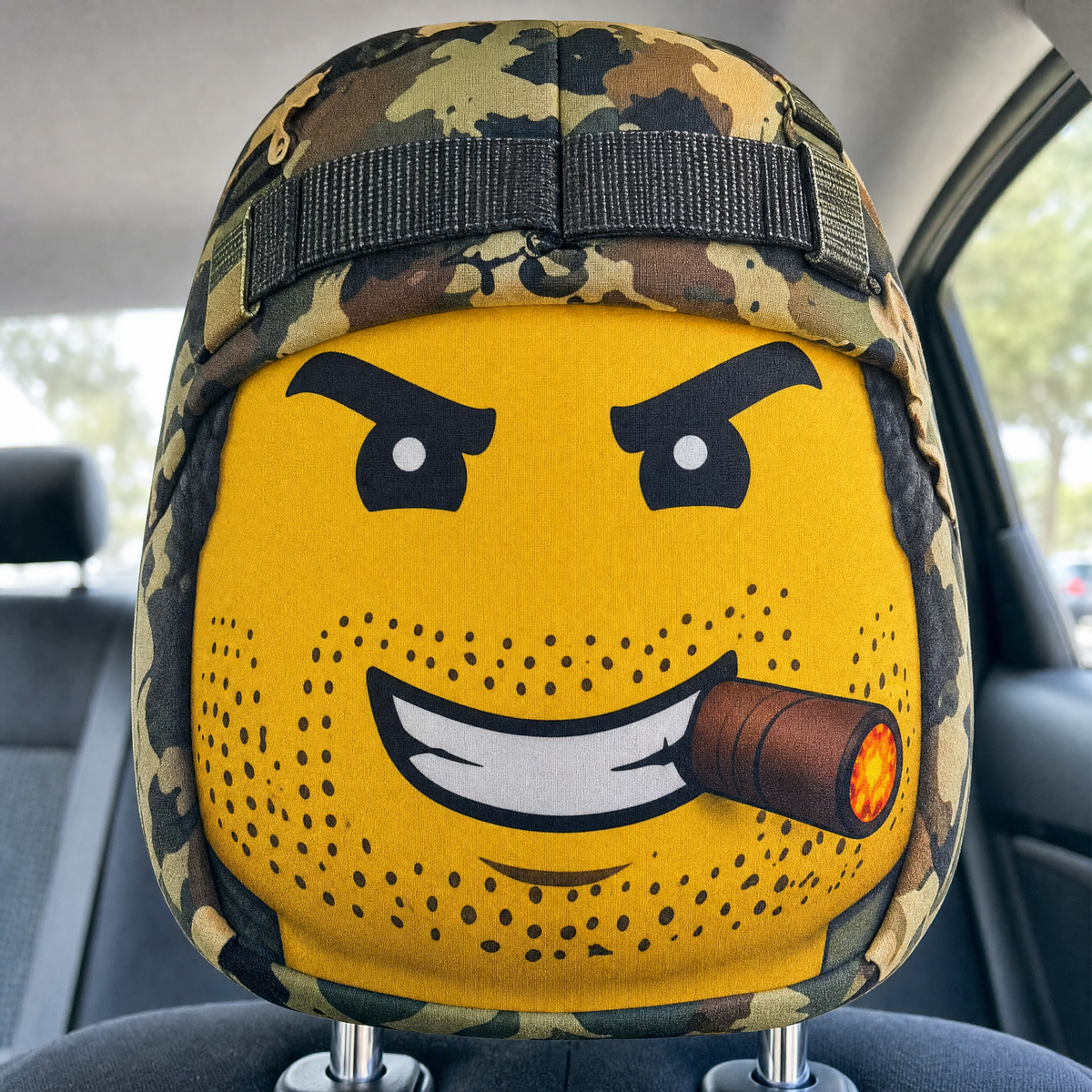 Car Joker headrest cover - Cigar Sarge